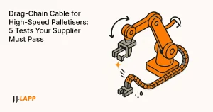 Drag-Chain Cable for High-Speed Palletisers: 5 Tests Your Supplier Must Pass