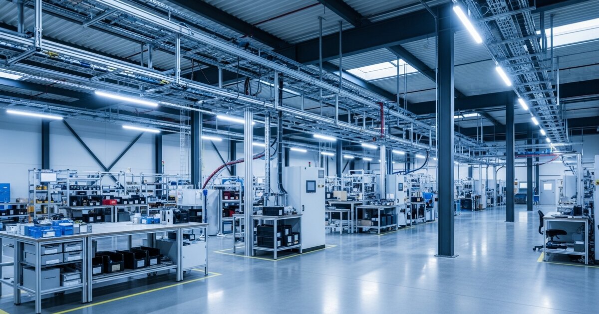 Modern industrial automation facility or manufacturing environment
